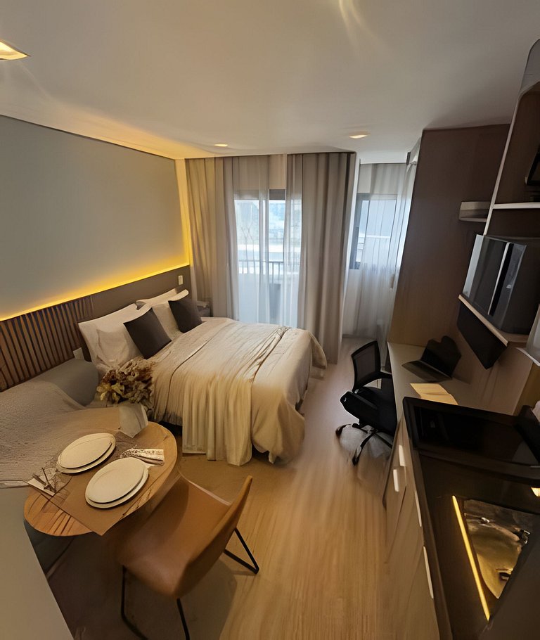 Itaim Bibi I  Cama e sofá-cama com AC + Escritório