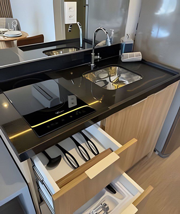 Itaim Bibi I  Cama e sofá-cama com AC + Escritório